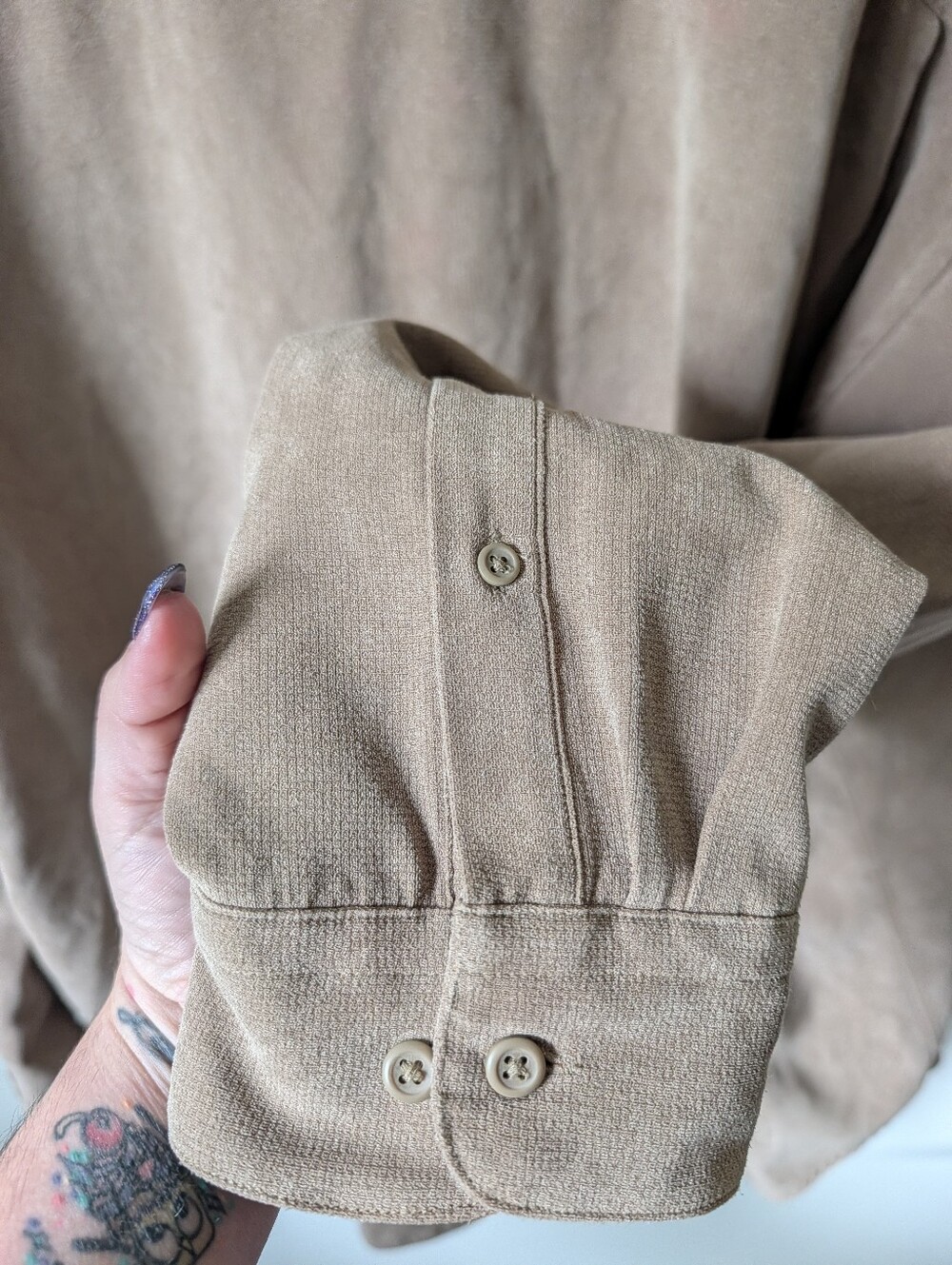 Van Heusen Soft Suede Tan Button Down Shacket Size XXL - Picture 6 of 7